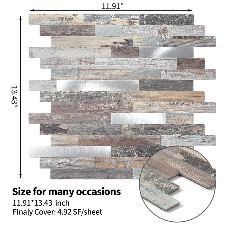 size fo linear blend peel and stick tile