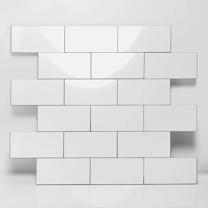 Marble Glossy White Peel and Stick Tile