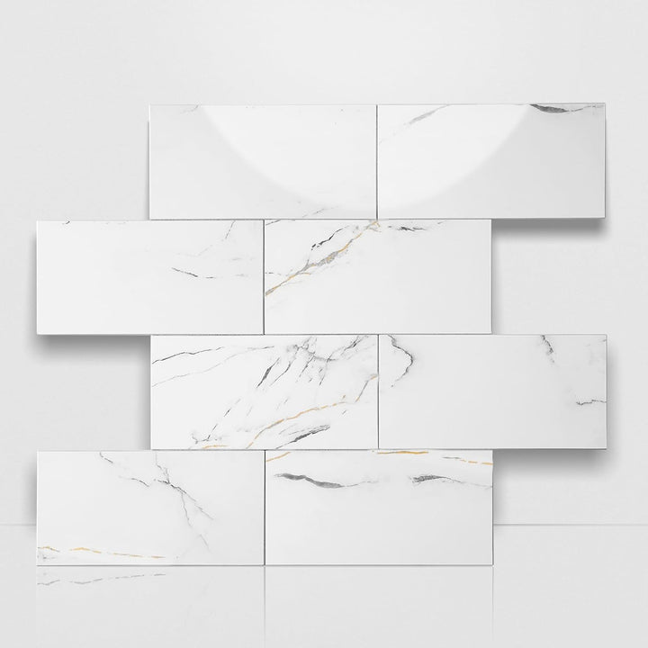 Calacatta Gold Peel and Stick Subway Backsplash Tile