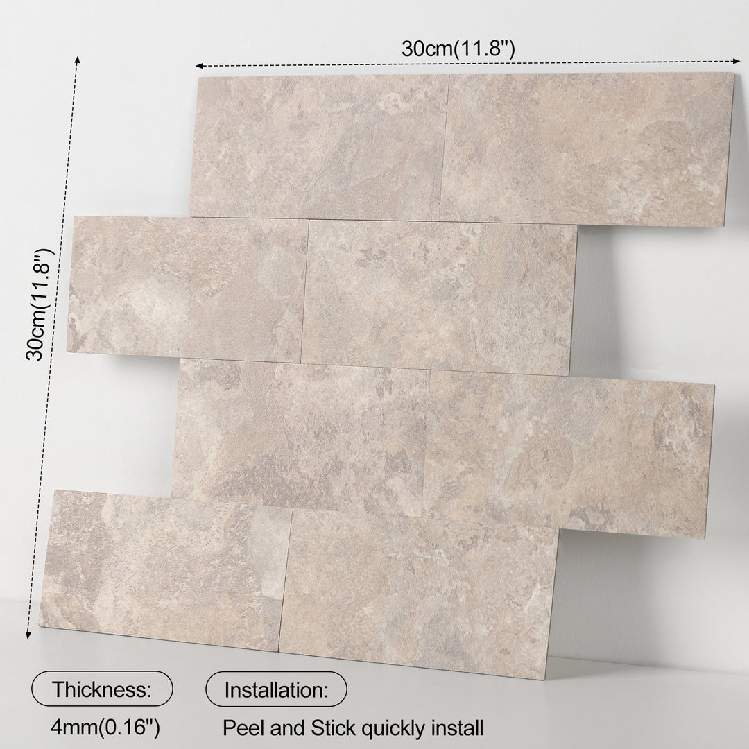 Self-adhesive tile size diagram