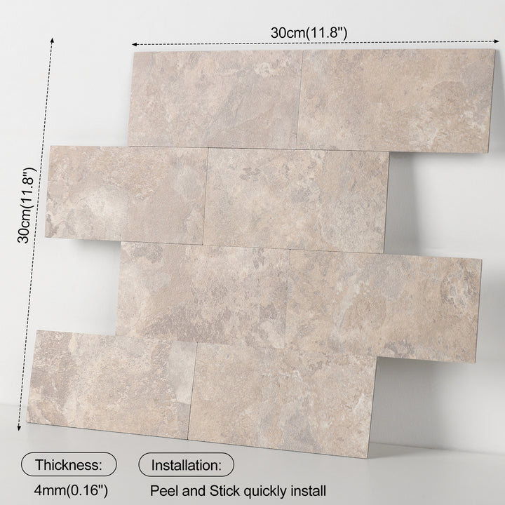 Self-adhesive tile size diagram