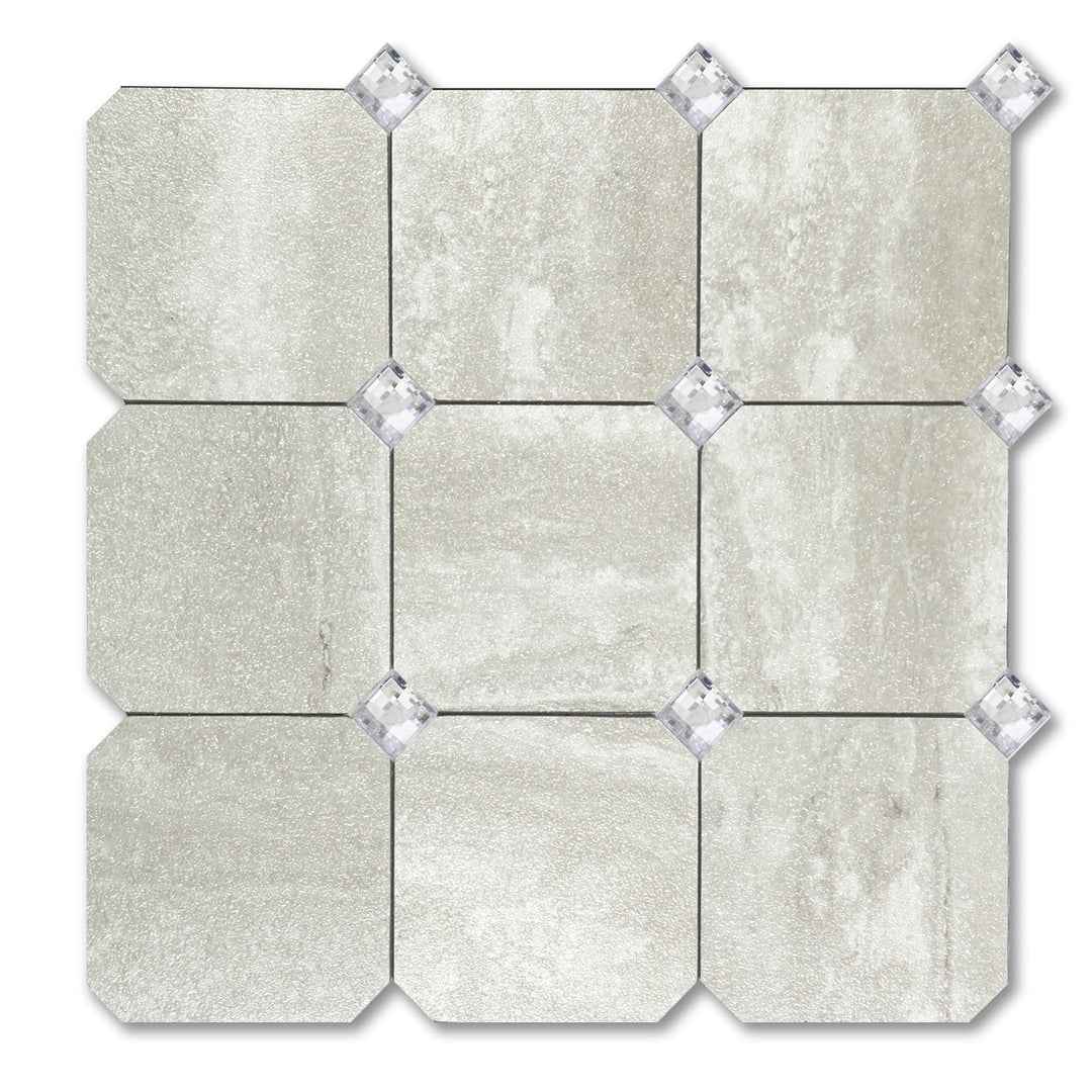 Gray Beige Peel and Stick Diamonds Tile