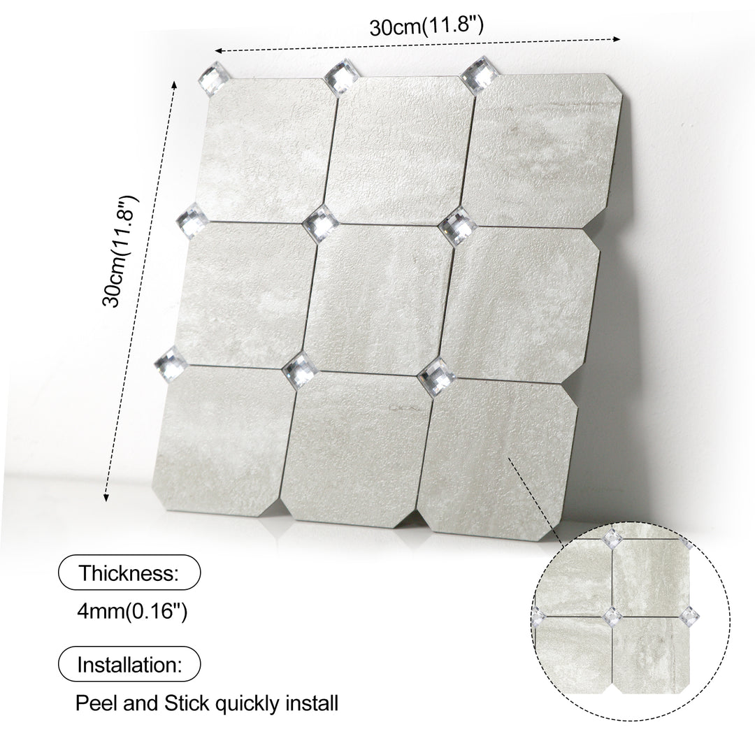 Dimensions guide for peel and stick tiles