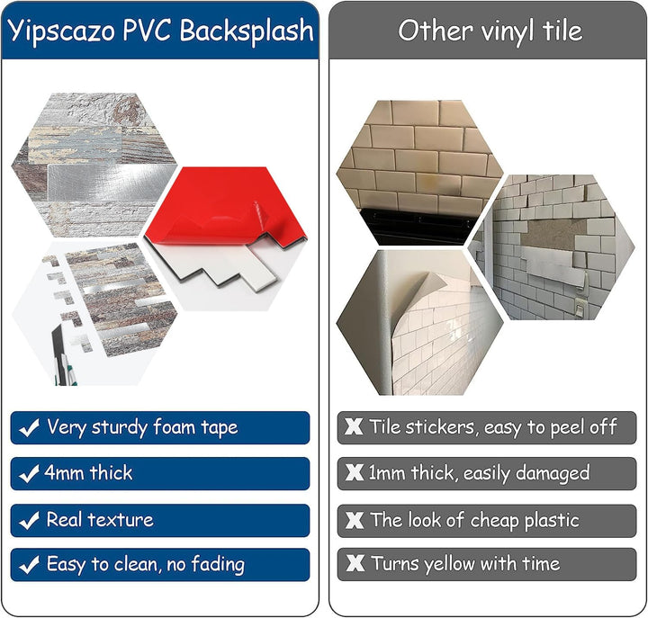 PVC backsplash ideas for kitchen Linear Blend in Light Rustic