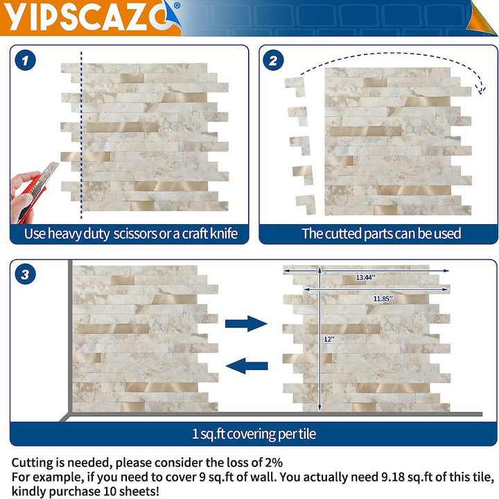 PVC backsplash tile size image Linear Blend in Ecru