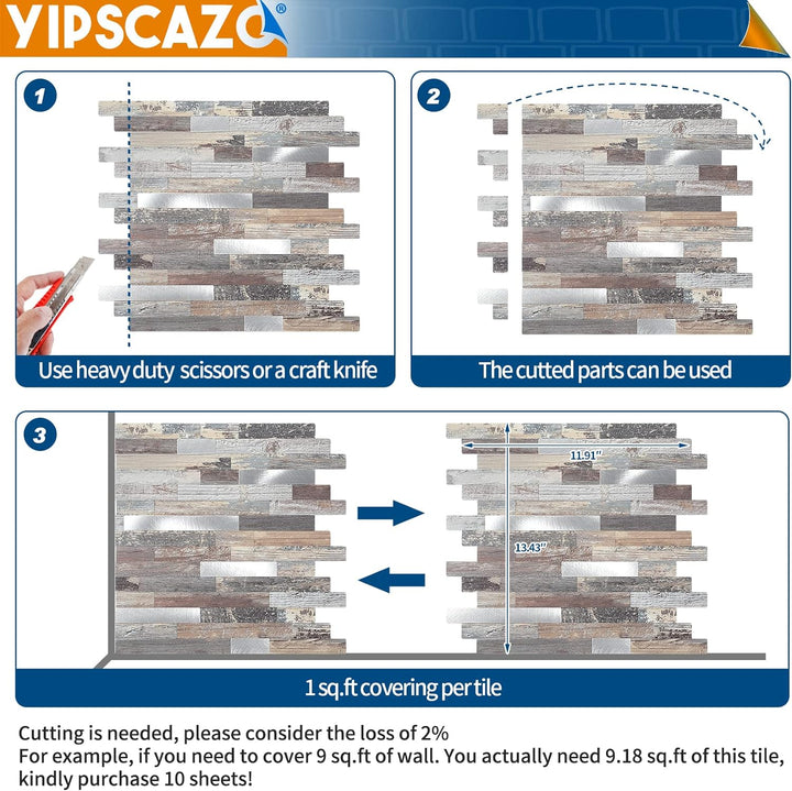 PVC backsplash tile size image Linear Blend in Light Wood