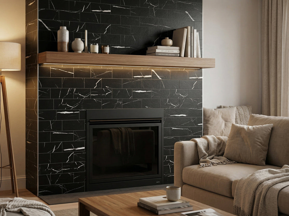 peel and stick fireplace tiles