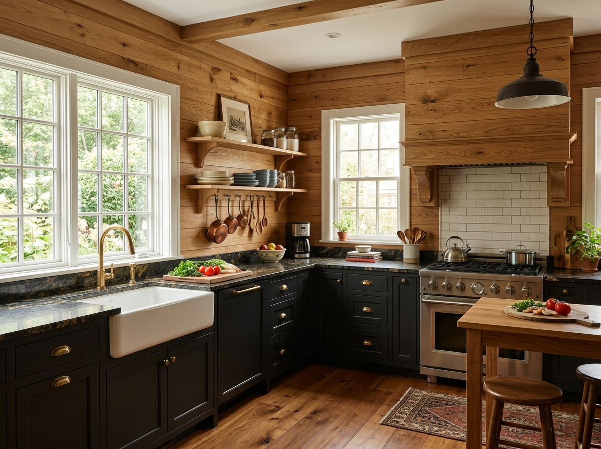 Natural Wood Wall Panels for Kitchen