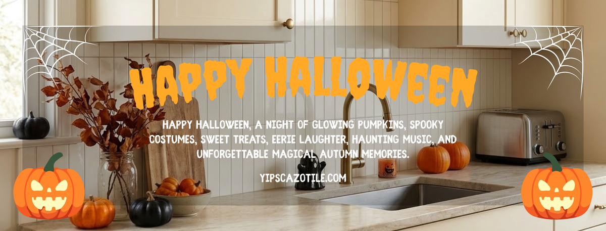 peel and stick tile for halloween decor