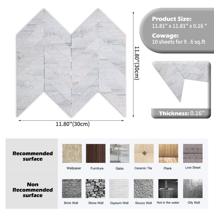 the size of herringbone tile