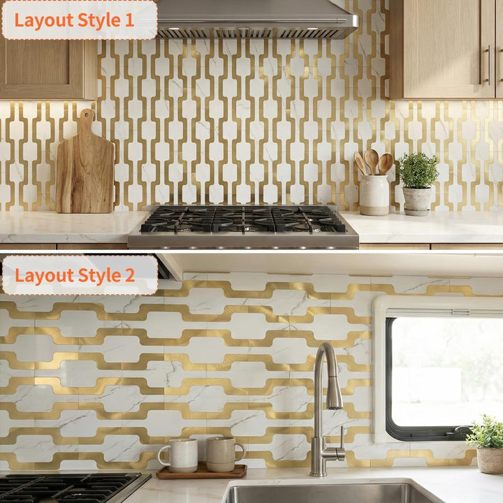 two layout peel and stick tiles