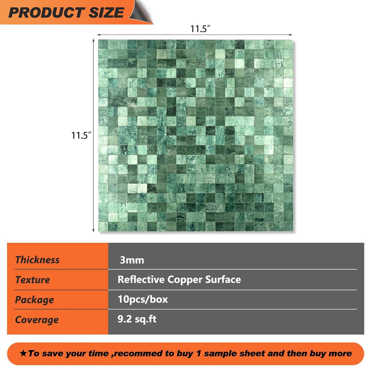mosaic tile size