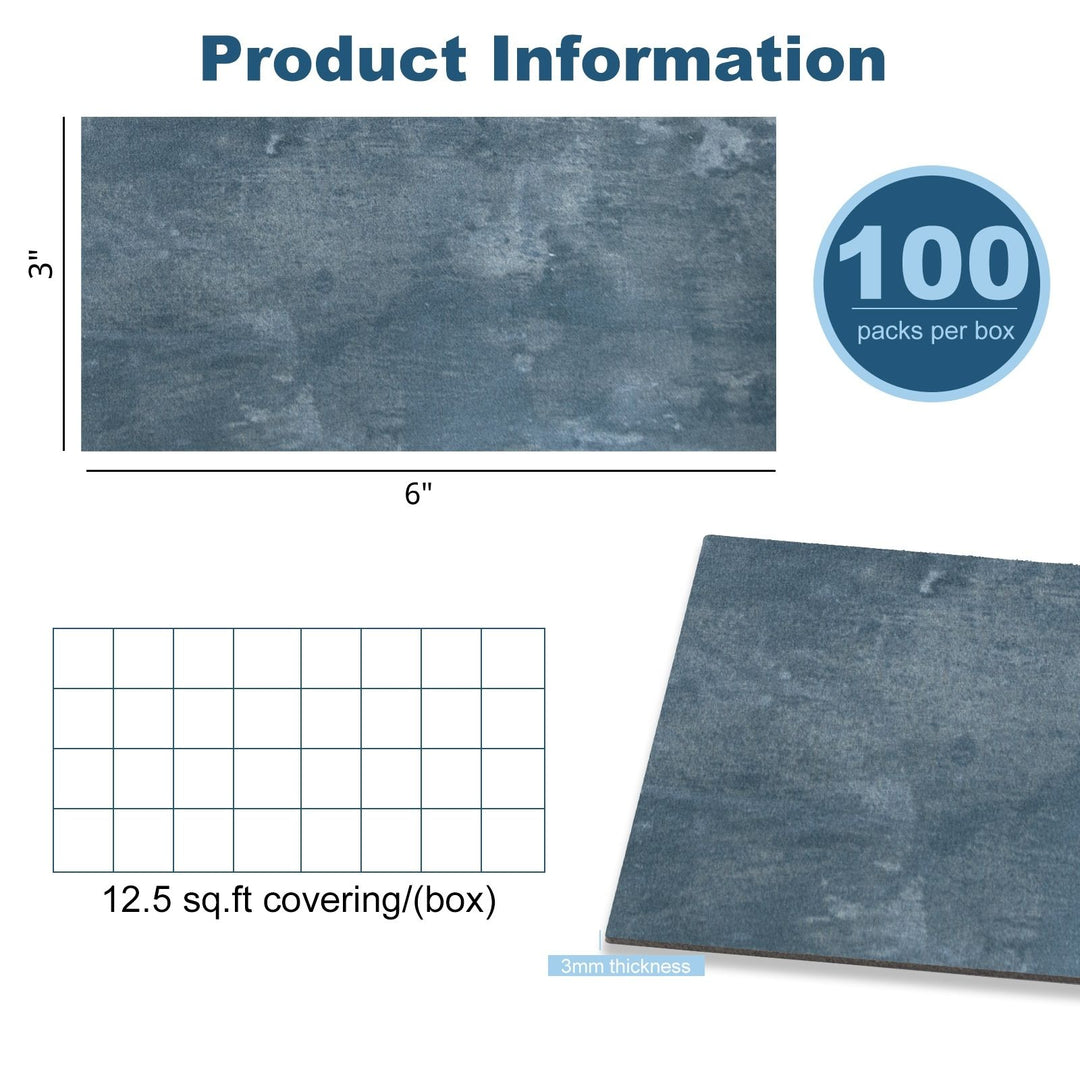 Navy Blue Peel and Stick Backsplash Size