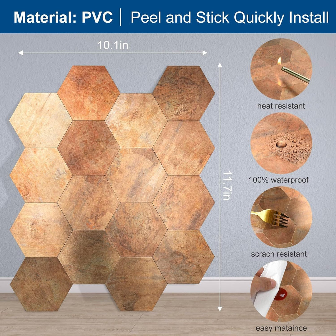 hexagon tile size