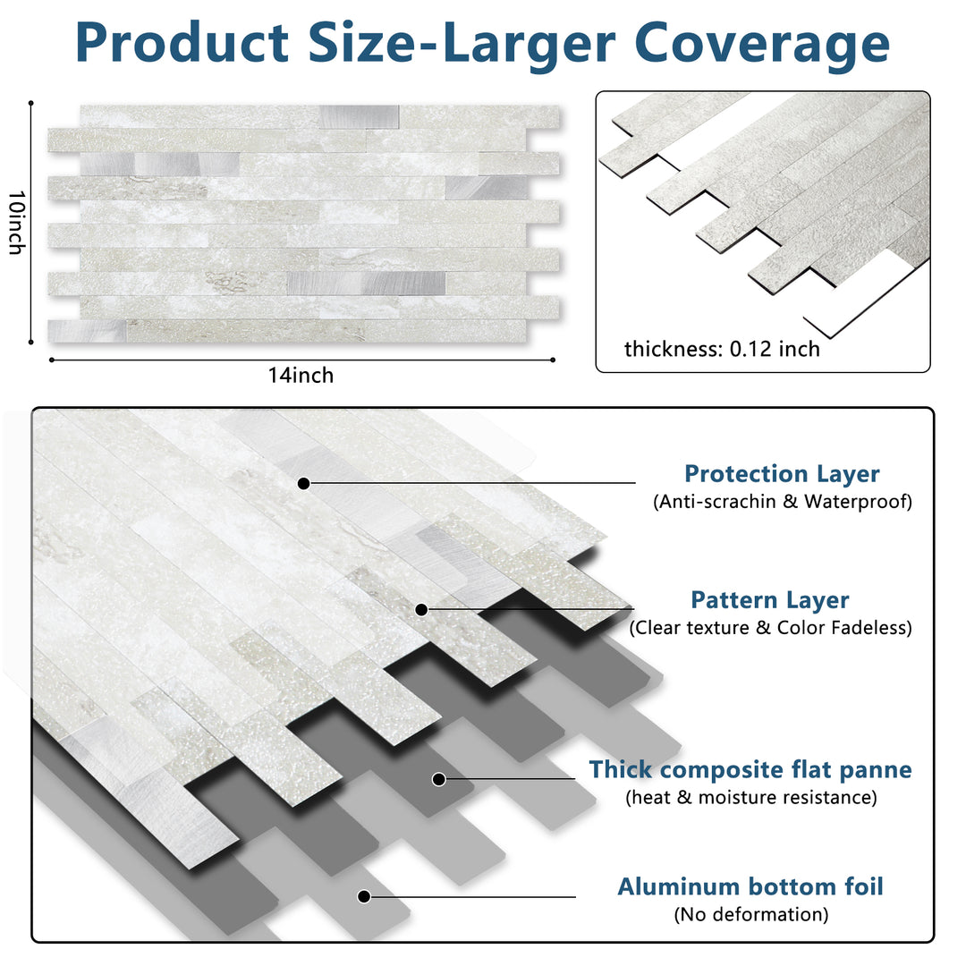 Material structure diagram for self-adhesive wall tiles