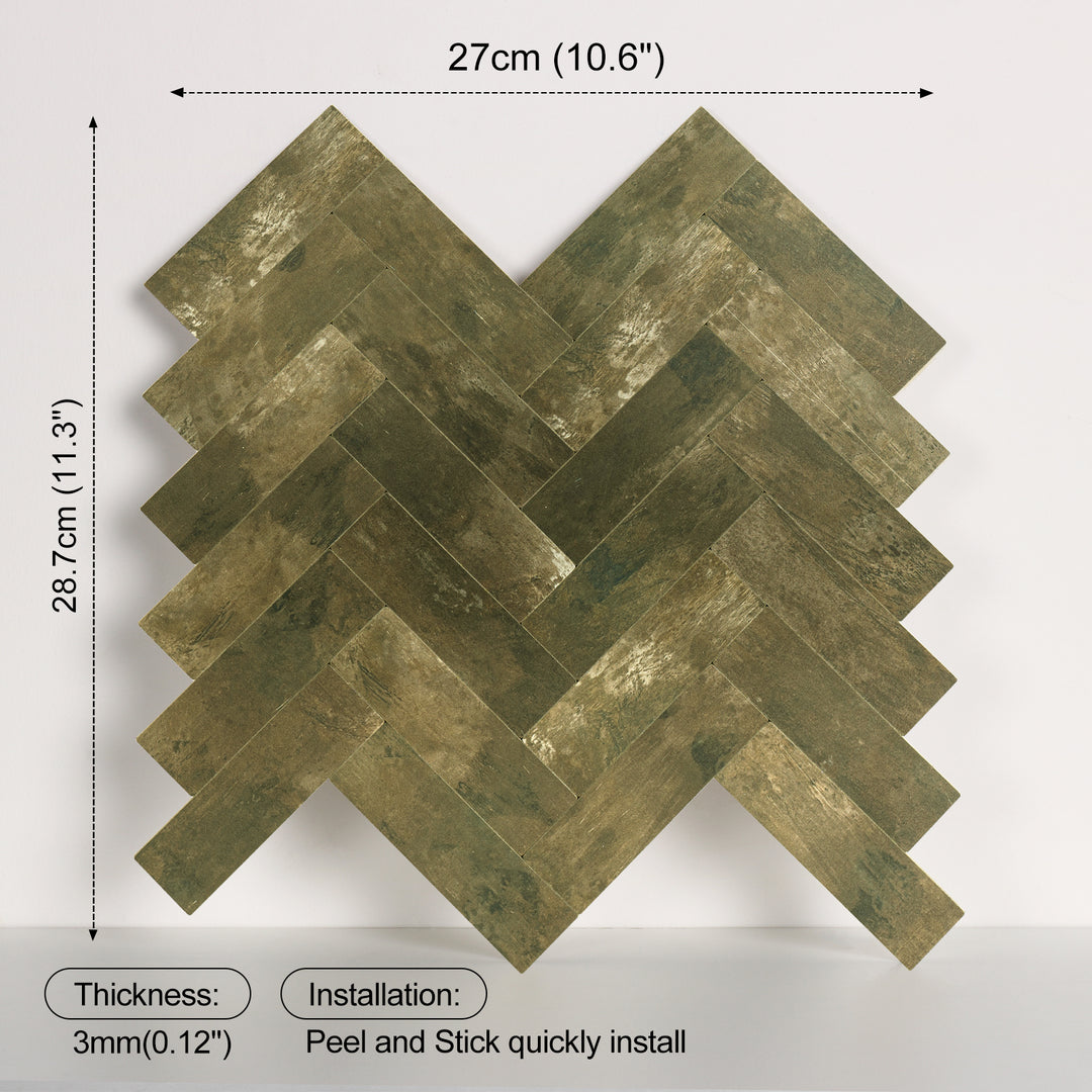 herringbone tile size