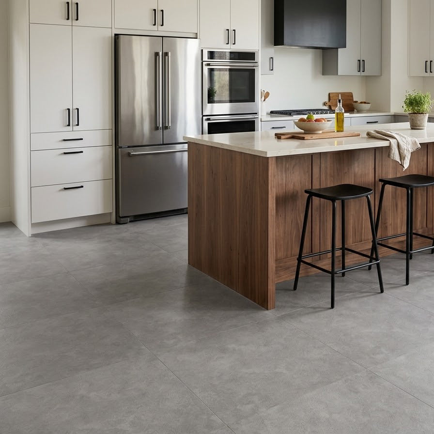 23.62" X 23.62" Peel and Stick Floor Tile, Gray Marble Waterproof Vinyl Floor Tiles