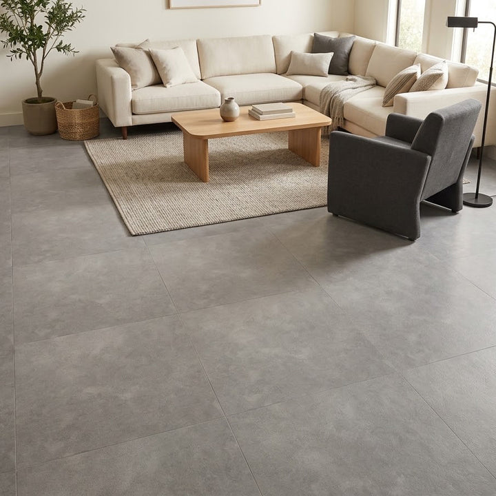 23.62" X 23.62" Peel and Stick Floor Tile, Gray Marble Waterproof Vinyl Floor Tiles