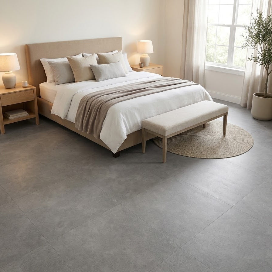 23.62" X 23.62" Peel and Stick Floor Tile, Gray Marble Waterproof Vinyl Floor Tiles