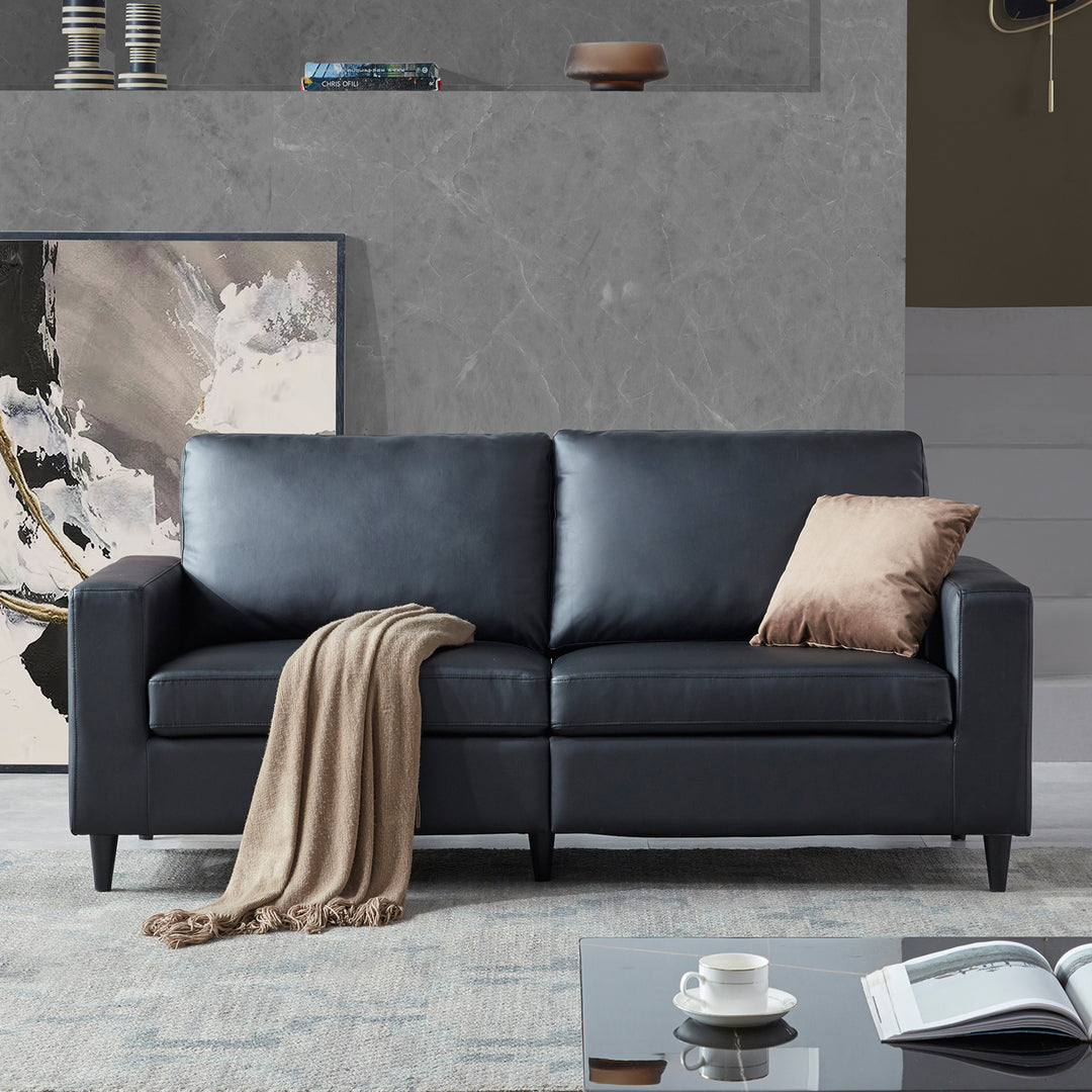 Orisfur. Modern Style 3 Seat Sofa PU Leather Upholstered Couch Furniture for Home or Office (3-Seat Sofa)