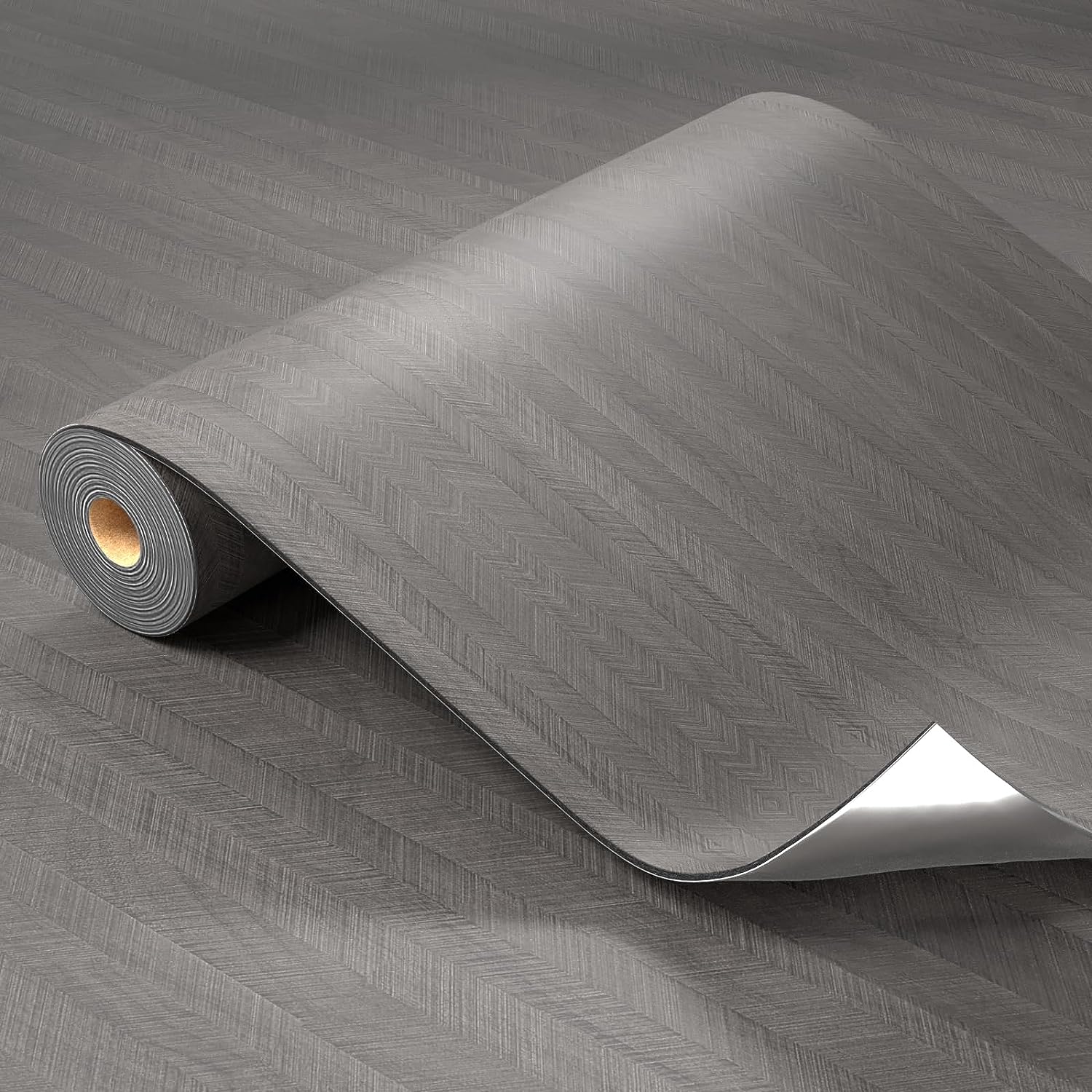 Refined Dark Grey Herringbone Floor Tiles